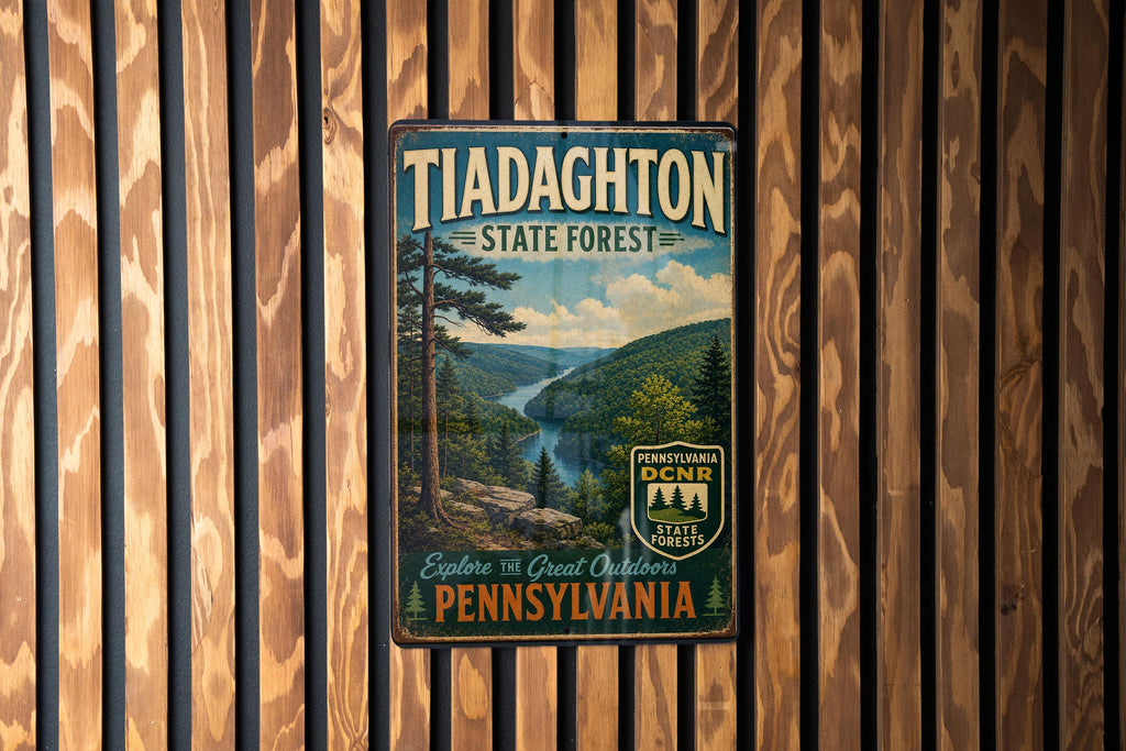 Tiadaghton State Forest Pennsylvania Vintage Style Metal Sign, Outdoor Recreation Decor, Keystone State Forest Sign — photo 3