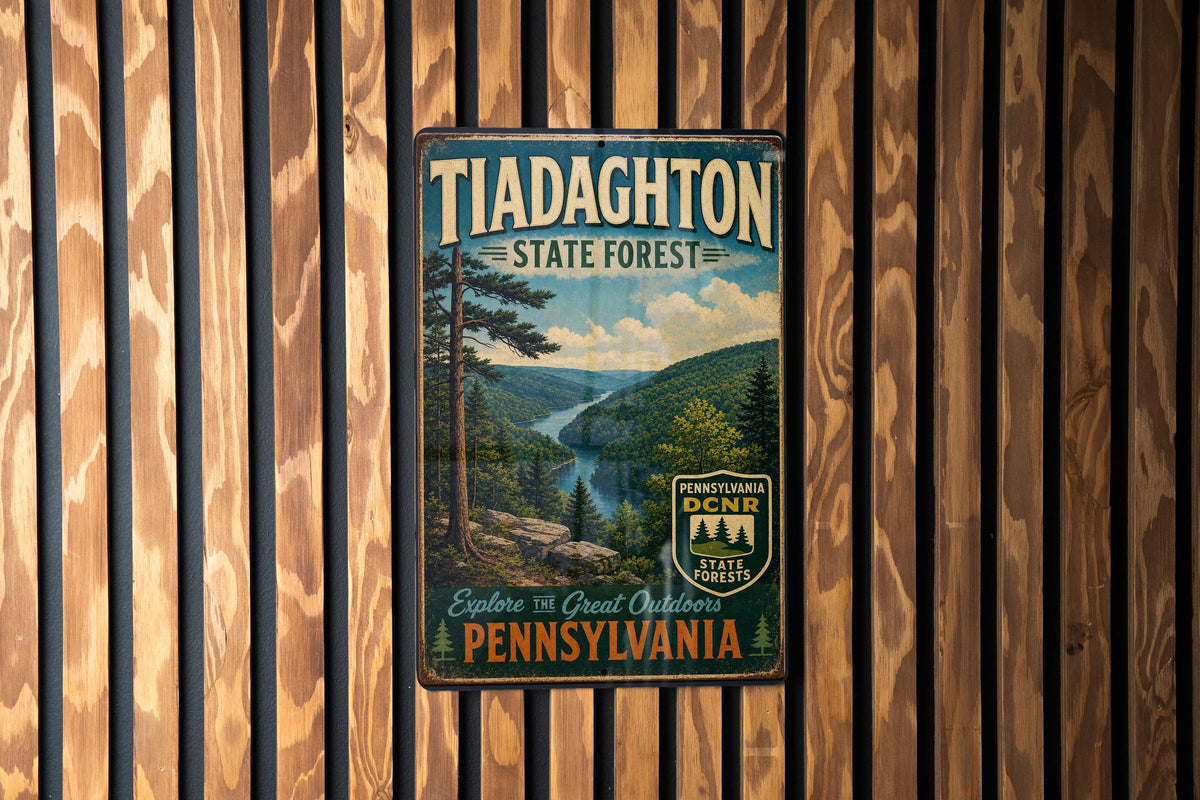 Tiadaghton State Forest Pennsylvania Vintage Style Metal Sign, Outdoor Recreation Decor, Keystone State Forest Sign — photo 3