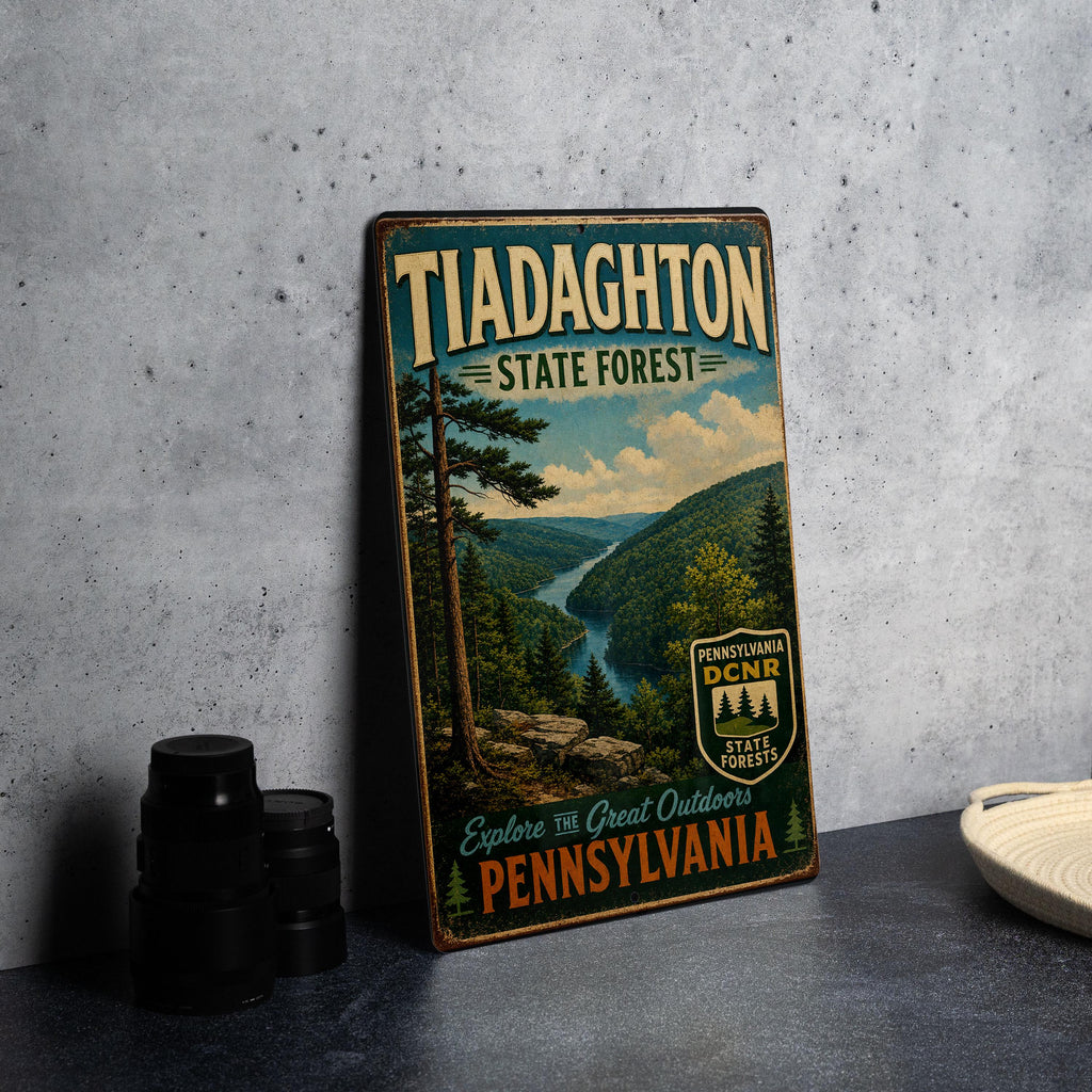 Tiadaghton State Forest Pennsylvania Vintage Style Metal Sign, Outdoor Recreation Decor, Keystone State Forest Sign — photo 4