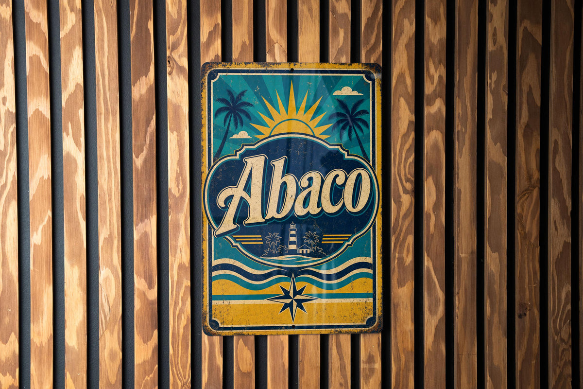 Abaco Bahamas Flag Metal Sign, Vintage Style Island Decor, Coastal Wall Plaque, Caribbean Home Bar Garage Sign — photo 2