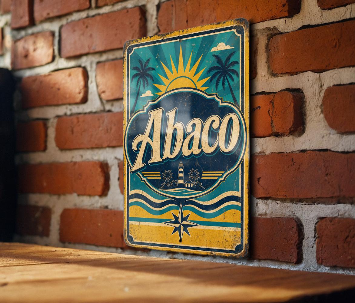Abaco Bahamas Flag Metal Sign, Vintage Style Island Decor, Coastal Wall Plaque, Caribbean Home Bar Garage Sign — photo 3