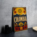 Colombia Flag Metal Sign Vintage Style Colombian National Flag Wall Decor Rustic Home Bar Garage Man Cave Sign — photo 4