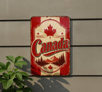 Canada Vintage Flag Metal Sign, Canadian Maple Leaf Flag Wall Decor, Rustic Canada Sign, Home Bar Garage Cabin Decor — photo 5