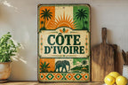 Cote dIvoire Vintage Flag Metal Sign, Ivory Coast Flag Wall Decor, African Country Flag Plaque, Home Bar Garage Sign — photo 3