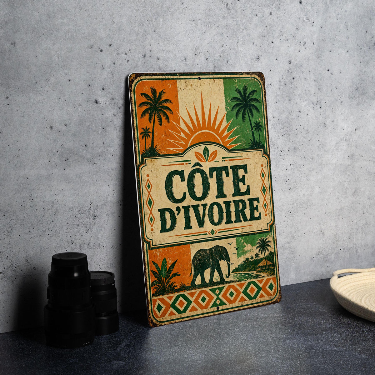 Cote dIvoire Vintage Flag Metal Sign, Ivory Coast Flag Wall Decor, African Country Flag Plaque, Home Bar Garage Sign — photo 4