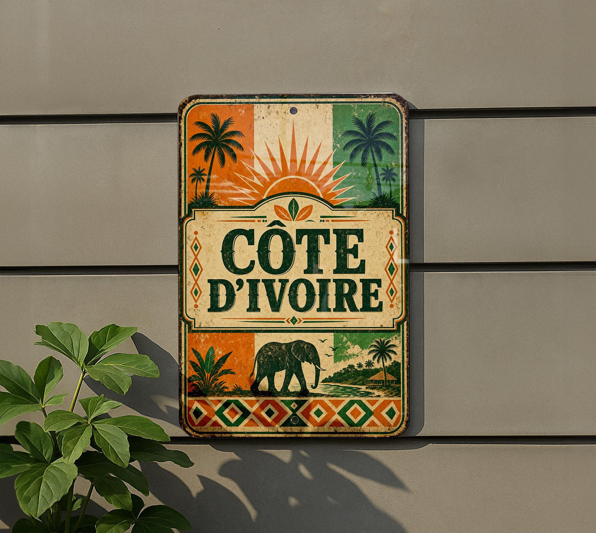 Cote dIvoire Vintage Flag Metal Sign, Ivory Coast Flag Wall Decor, African Country Flag Plaque, Home Bar Garage Sign — photo 5