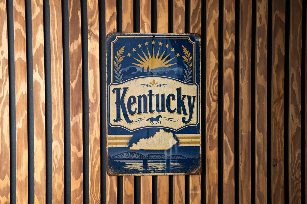 Kentucky State Flag Metal Sign, Vintage Kentucky Flag Wall Decor, Kentucky Home Bar Garage Outdoor Sign, Gift for Kentucky Fans — photo 3