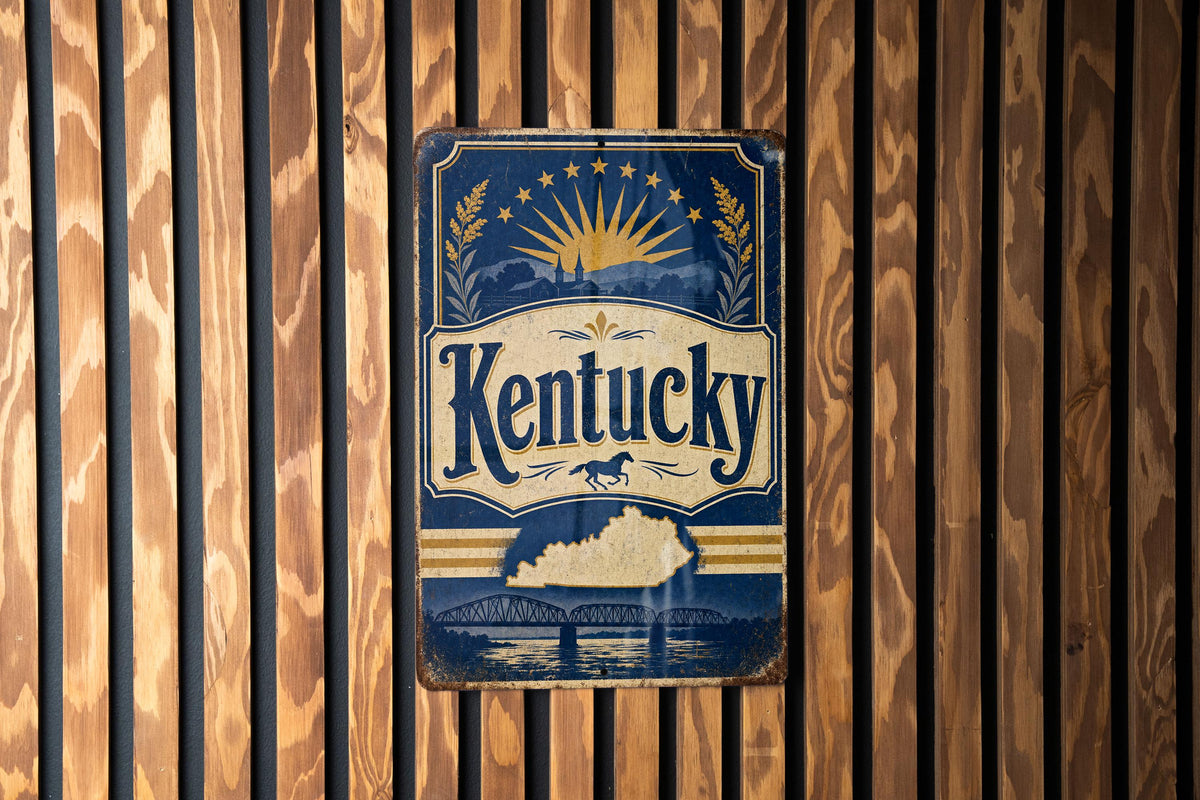 Kentucky State Flag Metal Sign, Vintage Kentucky Flag Wall Decor, Kentucky Home Bar Garage Outdoor Sign, Gift for Kentucky Fans — photo 3