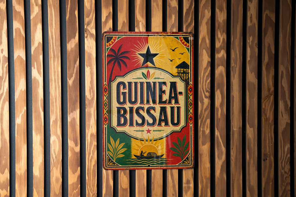 Guinea-Bissau Vintage Flag Metal Sign, Guinea Bissau Flag Wall Decor, Rustic Country Flag Plaque, African Nation Sign — photo 2