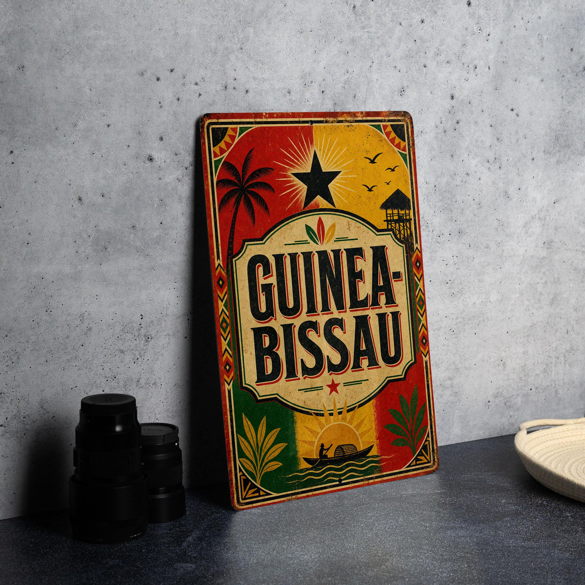 Guinea-Bissau Vintage Flag Metal Sign, Guinea Bissau Flag Wall Decor, Rustic Country Flag Plaque, African Nation Sign — photo 4