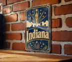 Indiana Vintage Flag Metal Sign, Indiana State Flag Wall Decor, Hoosier State Sign, Indiana Pride Plaque, Rustic Home Bar Garage Decor — photo 2