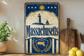 Massachusetts State Flag Metal Sign Vintage Style Massachusetts Wall Decor New England State Pride Plaque — photo 1