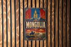 Mongolia Flag Metal Sign, Vintage Mongolia Banner Plaque, Mongolian National Flag Wall Decor, Rustic Country Sign, Gift for Travelers — photo 2