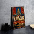 Mongolia Flag Metal Sign, Vintage Mongolia Banner Plaque, Mongolian National Flag Wall Decor, Rustic Country Sign, Gift for Travelers — photo 4