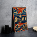 Niigata Japan Vintage Flag Metal Sign, Niigata Prefecture Souvenir Wall Decor, Japanese Travel Gift, Home Bar Garage Sign — photo 4