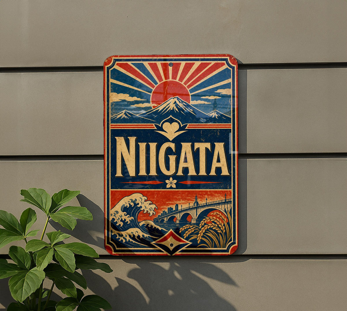 Niigata Japan Vintage Flag Metal Sign, Niigata Prefecture Souvenir Wall Decor, Japanese Travel Gift, Home Bar Garage Sign — photo 5