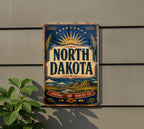 North Dakota Vintage Flag Metal Sign, North Dakota State Flag Wall Decor, Rustic Home Bar Garage Cabin Sign, Gift for North Dakota Lovers — photo 5