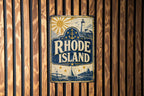 Rhode Island Vintage Flag Metal Sign, Ocean State State Flag Wall Decor, Rhode Island USA Plaque, New England Gift — photo 2