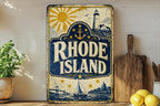 Rhode Island Vintage Flag Metal Sign, Ocean State State Flag Wall Decor, Rhode Island USA Plaque, New England Gift — photo 3