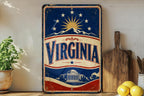 Virginia State Flag Metal Sign, Vintage Virginia Wall Decor, Rustic Home Bar Garage Man Cave Sign, Virginia Souvenir Gift — photo 1