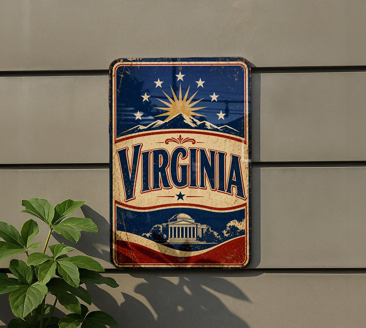 Virginia State Flag Metal Sign, Vintage Virginia Wall Decor, Rustic Home Bar Garage Man Cave Sign, Virginia Souvenir Gift — photo 5