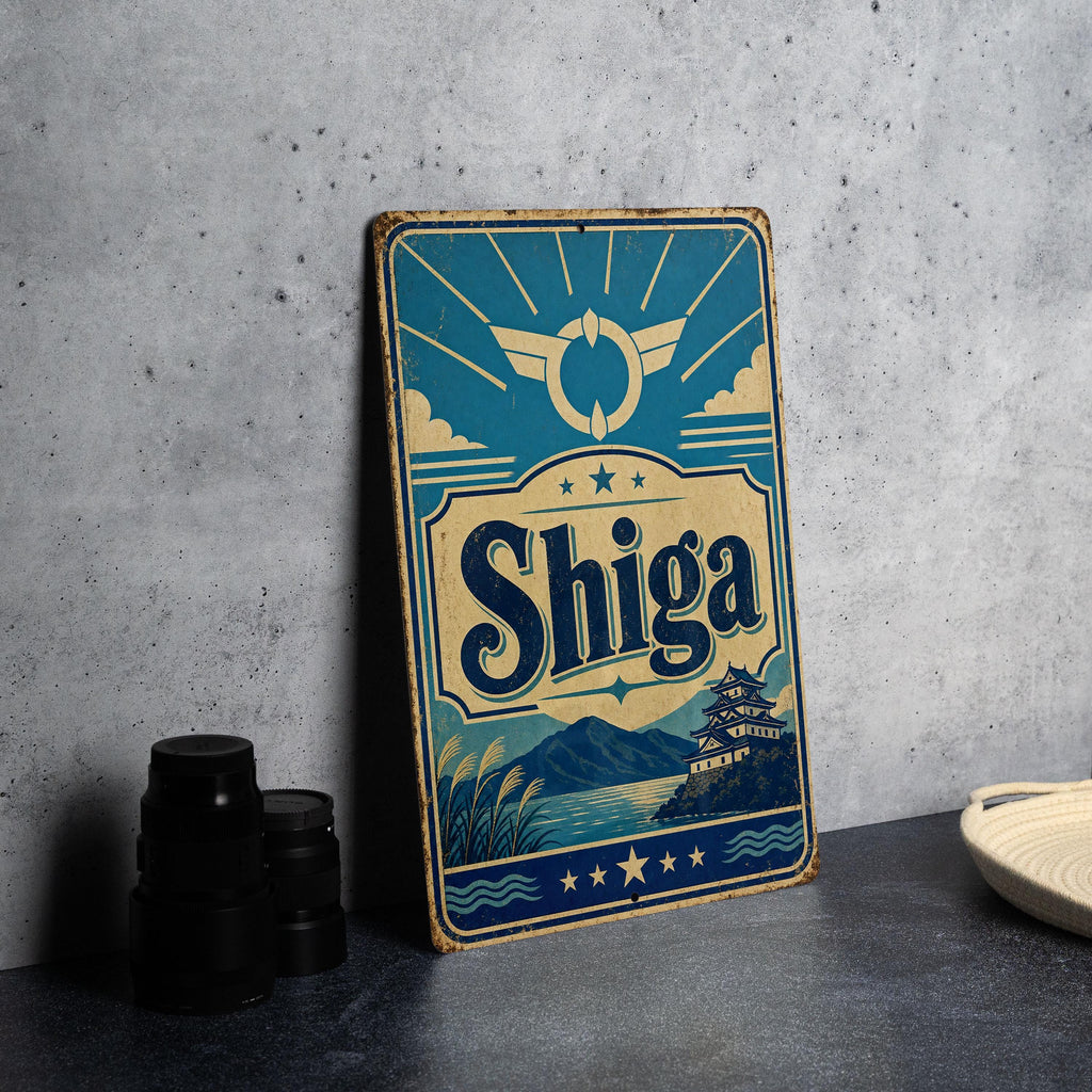 Shiga Prefecture Japan Vintage Flag Metal Sign, Shiga Region Wall Decor, Japanese Prefecture Sign, Gift for Japan Lovers — photo 4