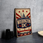 Washington DC Vintage American Flag Metal Sign, USA Capital Souvenir Wall Decor, District of Columbia Gift — photo 4