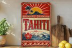 Tahiti Vintage Style Flag Metal Sign, French Polynesia Island Decor, Tropical Travel Souvenir Wall Plaque — photo 2