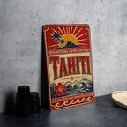 Tahiti Vintage Style Flag Metal Sign, French Polynesia Island Decor, Tropical Travel Souvenir Wall Plaque — photo 4