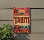 Tahiti Vintage Style Flag Metal Sign, French Polynesia Island Decor, Tropical Travel Souvenir Wall Plaque — photo 5