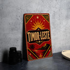Timor Leste Vintage Flag Metal Sign, East Timor Flag Wall Decor, Rustic Tin Sign for Home Bar Garage Man Cave Gift — photo 4