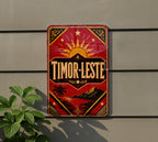 Timor Leste Vintage Flag Metal Sign, East Timor Flag Wall Decor, Rustic Tin Sign for Home Bar Garage Man Cave Gift — photo 5