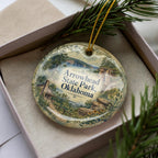 Arrowhead State Park Oklahoma Watercolor Ceramic Ornament, Lake Eufaula Souvenir, Travel Keepsake, Oklahoma State Park Gift — photo 2
