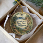 Arrowhead State Park Oklahoma Watercolor Ceramic Ornament, Lake Eufaula Souvenir, Travel Keepsake, Oklahoma State Park Gift — photo 3