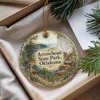 Arrowhead State Park Oklahoma Watercolor Ceramic Ornament, Lake Eufaula Souvenir, Travel Keepsake, Oklahoma State Park Gift — photo 4
