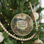 Arrowhead State Park Oklahoma Watercolor Ceramic Ornament, Lake Eufaula Souvenir, Travel Keepsake, Oklahoma State Park Gift — photo 6