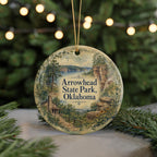 Arrowhead State Park Oklahoma Watercolor Ceramic Ornament, Lake Eufaula Souvenir, Travel Keepsake, Oklahoma State Park Gift — photo 7