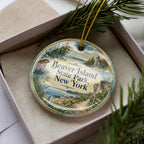 Beaver Island State Park New York Watercolor Ceramic Ornament, Niagara River Park Souvenir Gift, Travel Keepsake Decor — photo 2
