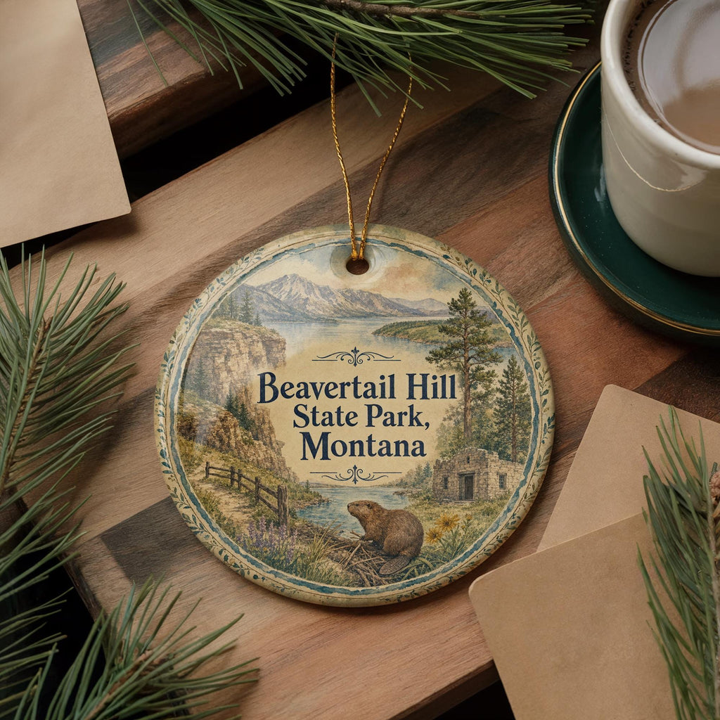 Watercolor Beavertail Hill State Park Montana Ceramic Ornament, Montana State Park Souvenir, Travel Keepsake Gift — photo 5