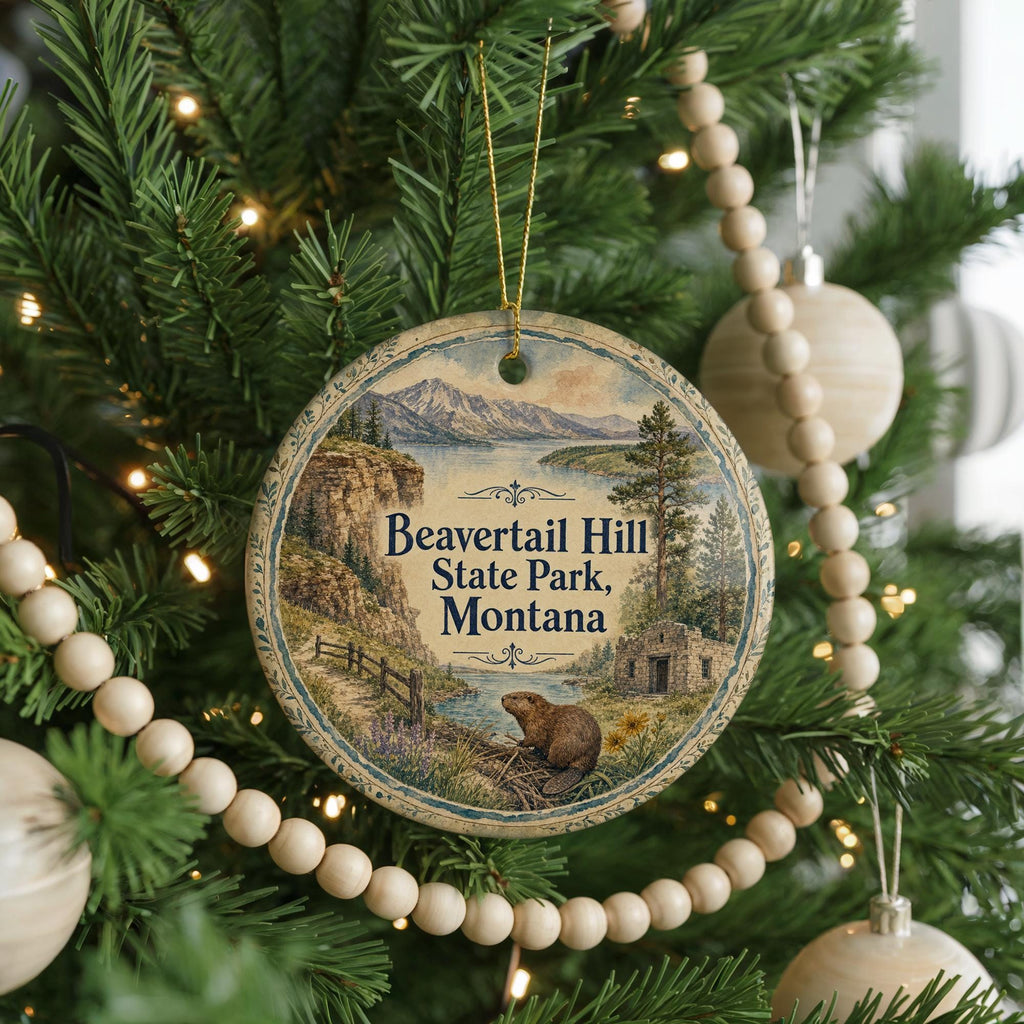 Watercolor Beavertail Hill State Park Montana Ceramic Ornament, Montana State Park Souvenir, Travel Keepsake Gift — photo 6