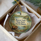 Beaver Lake State Park North Dakota Ceramic Ornament, Watercolor Travel Souvenir, Nature Park Keepsake Gift — photo 3