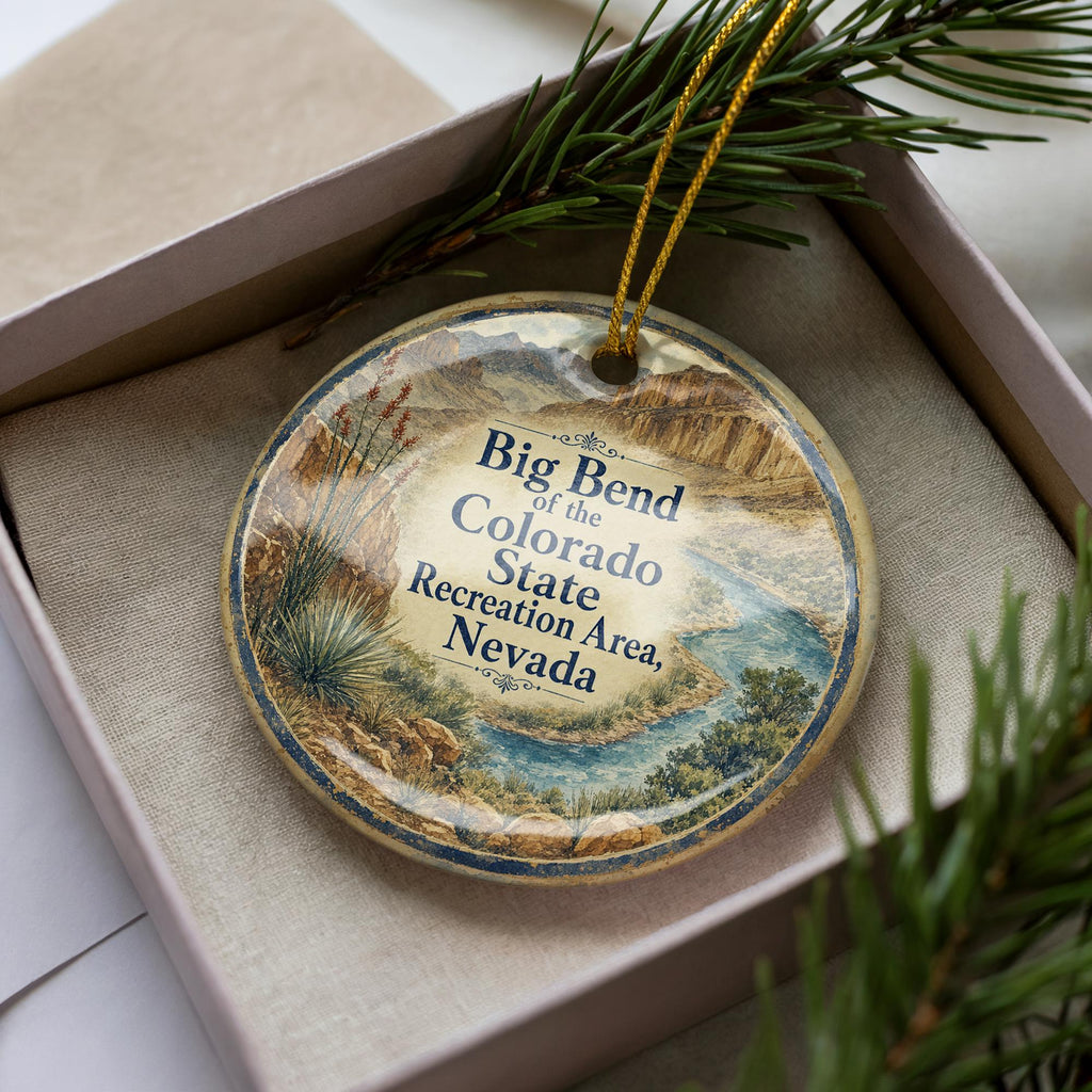 Big Bend of the Colorado State Recreation Area Nevada Watercolor Ceramic Ornament, Nevada State Park Souvenir Gift — photo 3