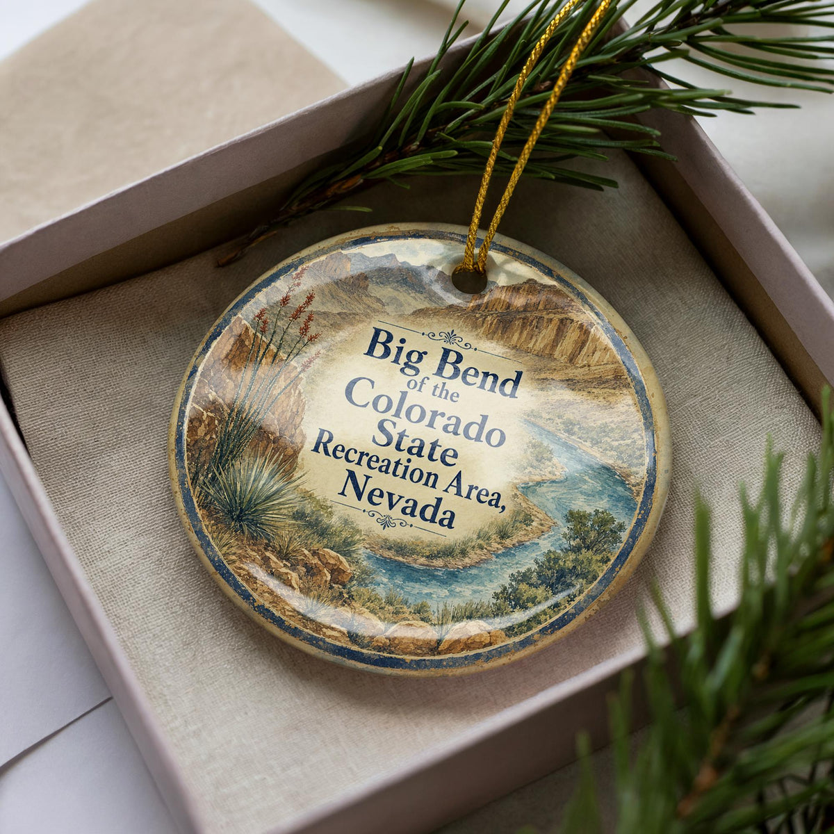 Big Bend of the Colorado State Recreation Area Nevada Watercolor Ceramic Ornament, Nevada State Park Souvenir Gift — photo 3