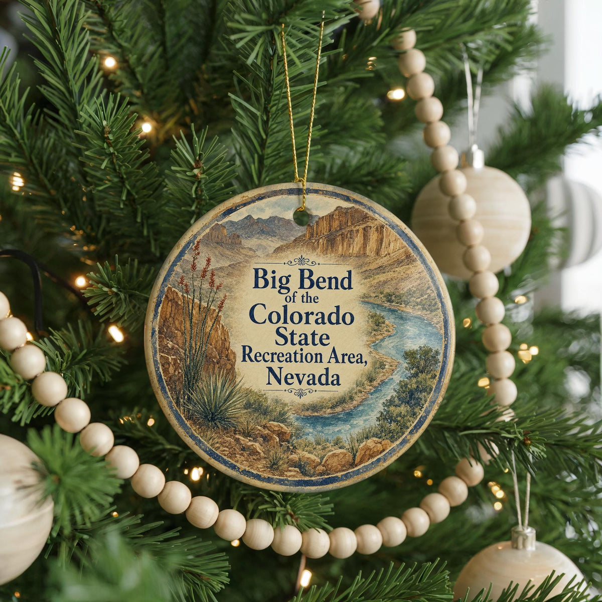 Big Bend of the Colorado State Recreation Area Nevada Watercolor Ceramic Ornament, Nevada State Park Souvenir Gift — photo 6