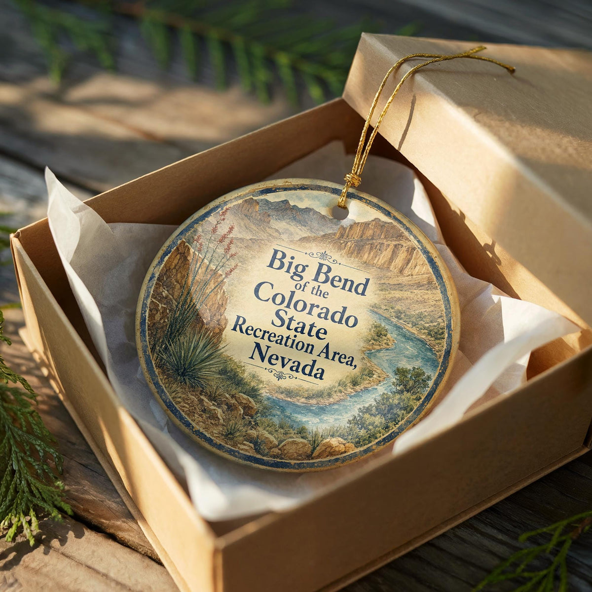 Big Bend of the Colorado State Recreation Area Nevada Watercolor Ceramic Ornament, Nevada State Park Souvenir Gift — photo 8