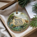 Bennett Spring State Park Missouri Watercolor Ceramic Ornament, Ozarks State Park Souvenir, Fishing & Trout Stream Keepsake — photo 4