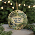Watercolor Boggy Depot State Park Oklahoma Ceramic Ornament, Oklahoma State Park Souvenir, Travel Keepsake Gift — photo 7
