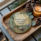 Boulder Beach State Park Vermont Watercolor Ceramic Ornament, Lake Champlain Travel Souvenir, Vermont State Park Keepsake — photo 2