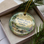 Boulder Beach State Park Vermont Watercolor Ceramic Ornament, Lake Champlain Travel Souvenir, Vermont State Park Keepsake — photo 3