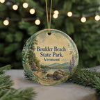 Boulder Beach State Park Vermont Watercolor Ceramic Ornament, Lake Champlain Travel Souvenir, Vermont State Park Keepsake — photo 7